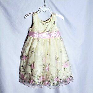 Jona Michele Dress Sz 2T Bow Embroidered Tulle Skirt Easter Flower Girl Layered